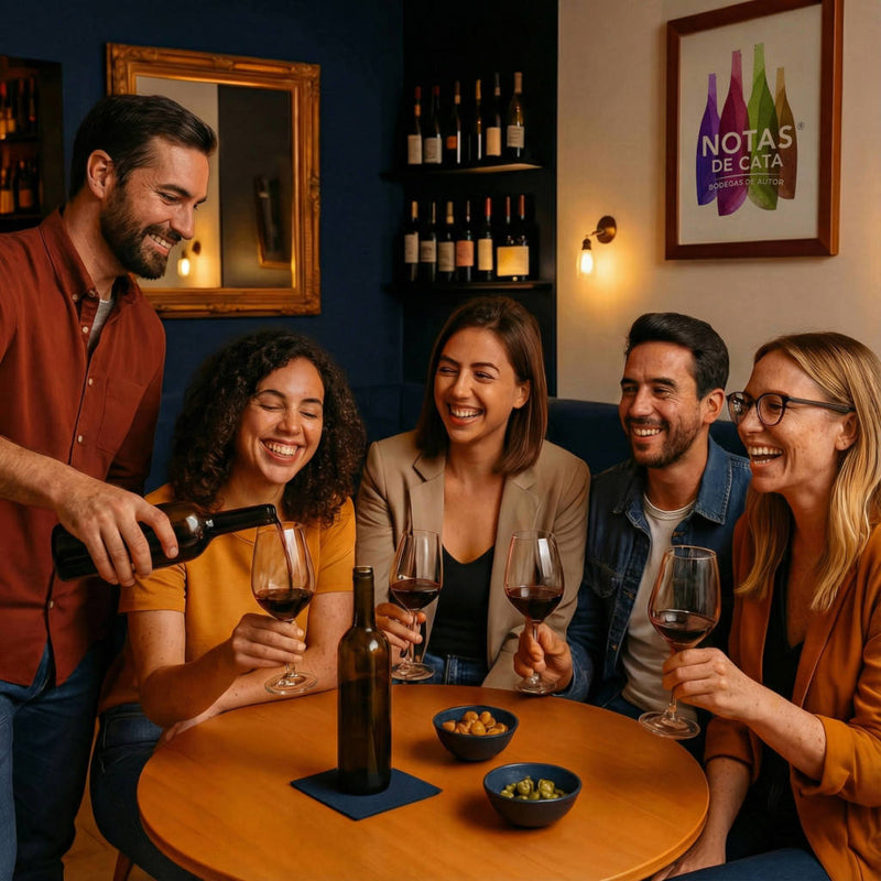 Cata de vinos privada guiada por sommelier en el winebar Notas de Cata, San Isidro