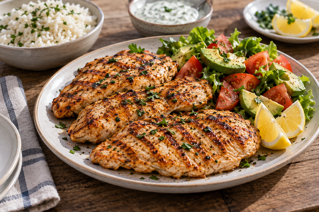 Pechuga de pollo a la parrilla sin resecarla — imagen ilustrativa generada con IA