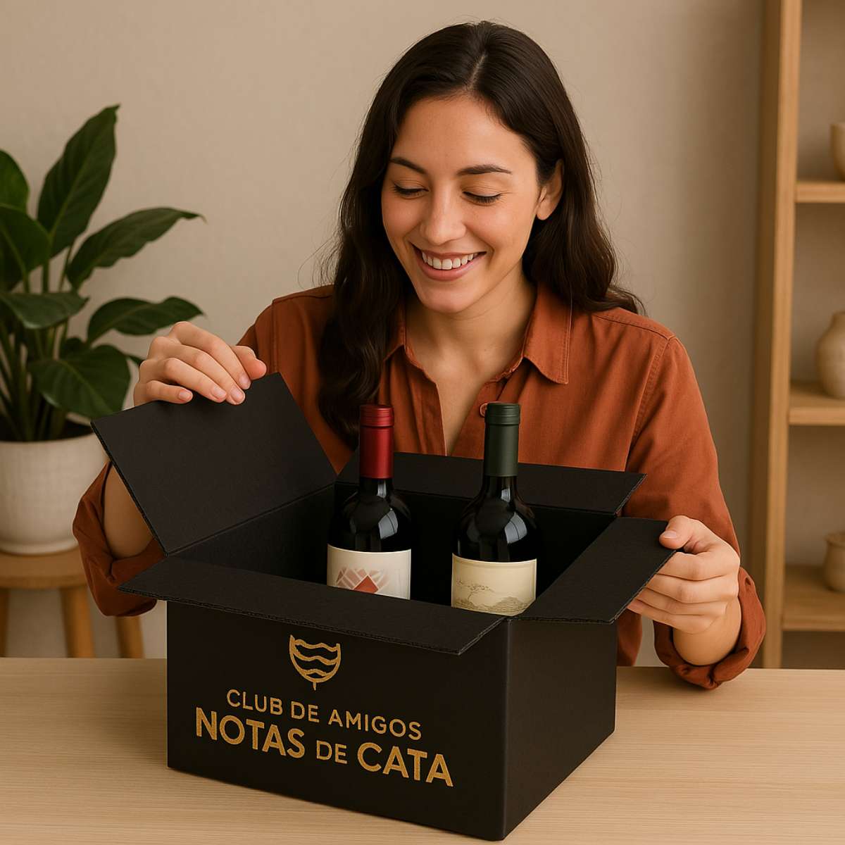Regala el Club de Vinos Notas de Cata: winebox con dos vinos importados y notas de cata