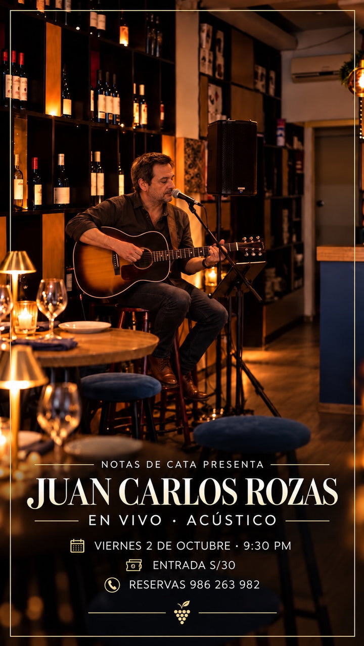Juan Carlos Rozas en vivo en Notas de Cata, viernes 2 de octubre 9:30 pm